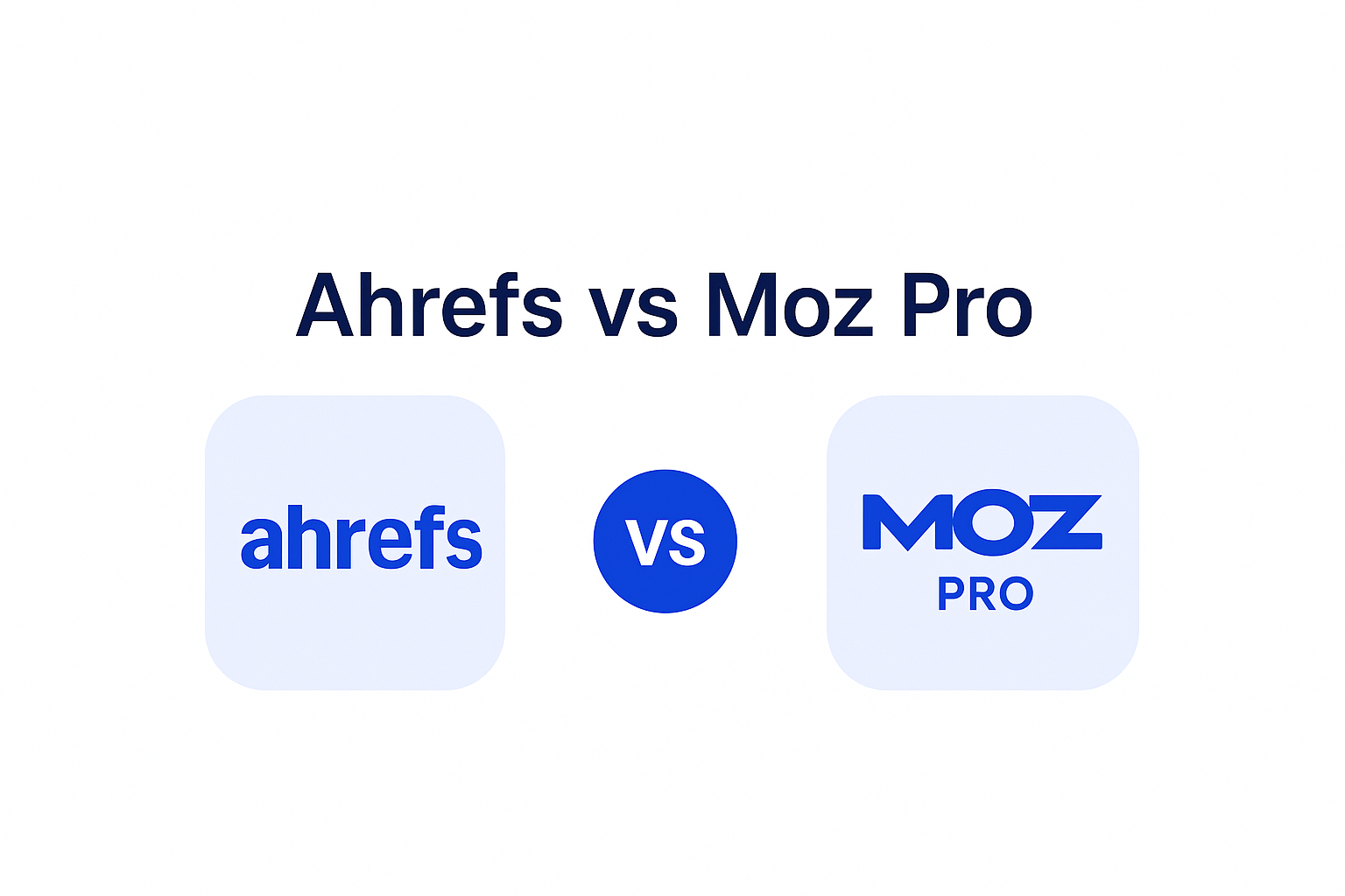 Infographie comparant Ahrefs (index de backlinks et DR), Moz Pro (Domain Authority et communauté) et ChatSEO (IA sur vos vraies données Search Console)