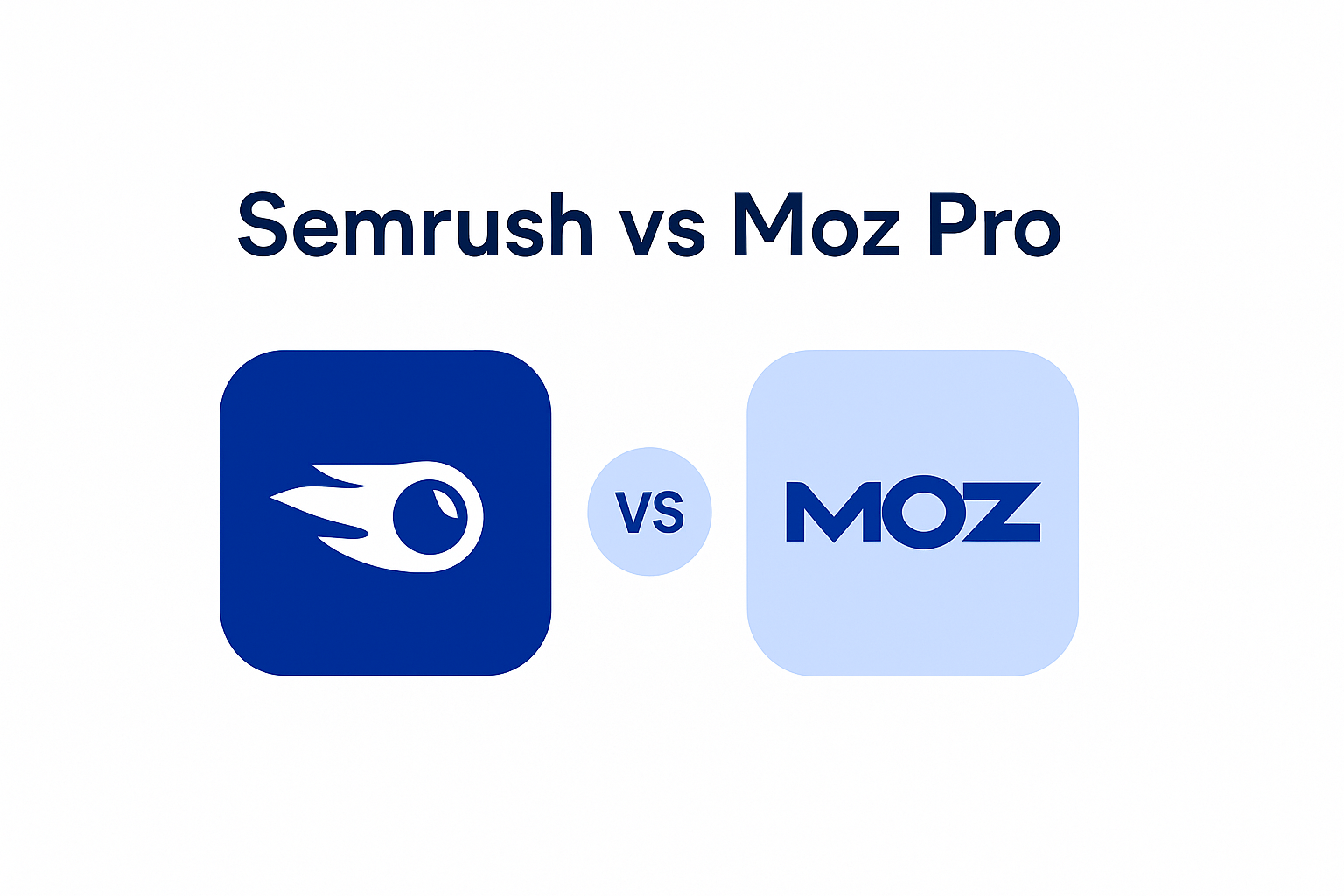 Infographie comparant Semrush (plateforme marketing complète), Moz Pro (Domain Authority et pédagogie) et ChatSEO (IA sur vos vraies données Search Console)