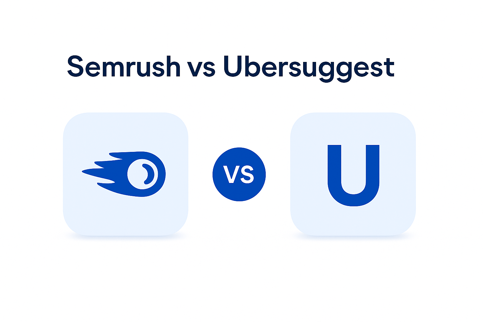 Infographie comparant Semrush (plateforme SEO complète), Ubersuggest (outil SEO abordable) et ChatSEO (IA sur vos vraies données Search Console)